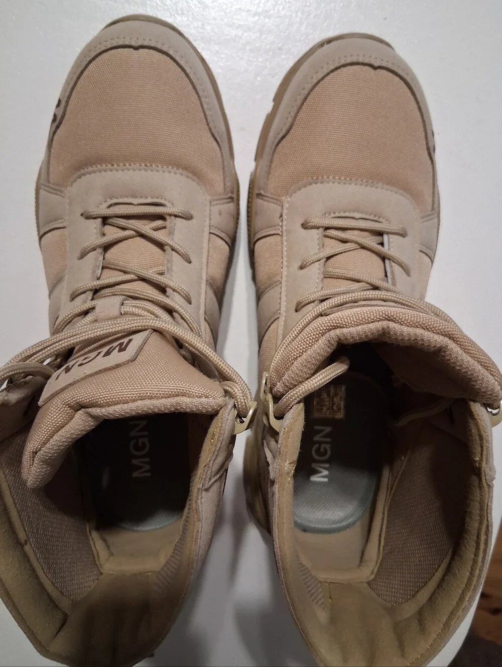 MGN Lightweight Steel Toe Tactical Work Boots in Desert Tan Size 12 NEW